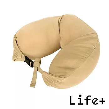 【Life Plus】輕時尚U型護頸靠枕.旅行枕 (卡其素面)