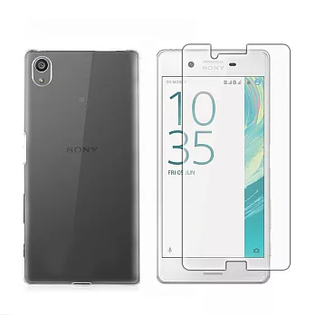 透明殼專家超值組SONY Xperia X超薄抗刮保護殼 +9H鋼化玻璃膜(林果創意 Lingo)