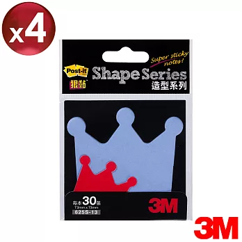 3M 利貼狠黏造型便條紙(皇冠)*4