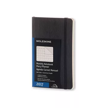 MOLESKINE 日程系列/2017年12M月記本/軟殼9*14/口袋型POCKET/黑