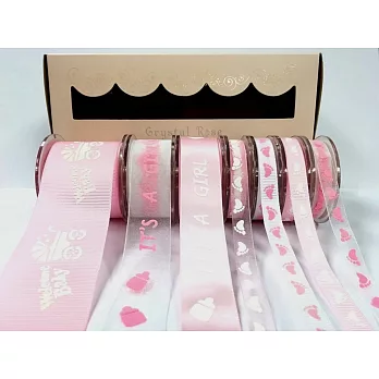 【Crystal Rose緞帶專賣店】Baby 嬰兒系列-Baby粉緞帶禮盒