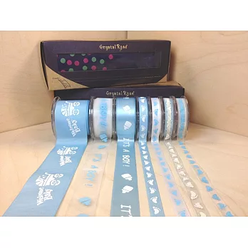 【Crystal Rose緞帶專賣店】Baby 嬰兒系列-Baby藍緞帶禮盒
