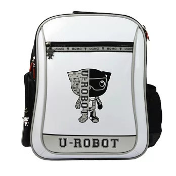 【UNME●小黑貂】Robot機器人彈性肩帶後背書包●3233W白