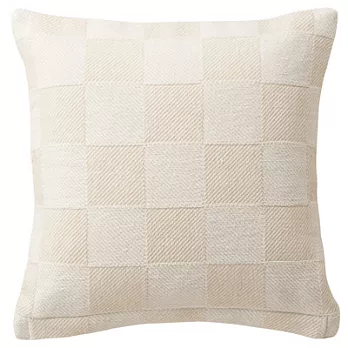 [MUJI無印良品]有機棉格綾織抱枕套/原色