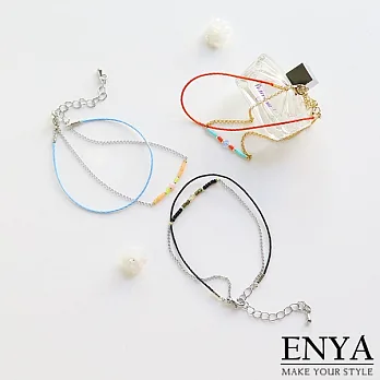 Enya★清新粉彩串珠腳鍊藍色
