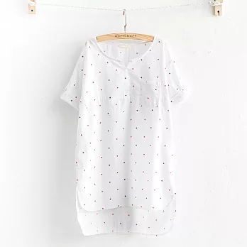 【morrii mori】清爽V口星星印花長上衣F白色