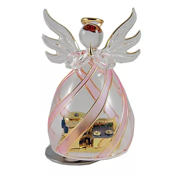 玻璃守護天使音樂盒_粉紅天使
