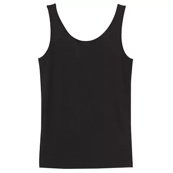 [MUJI無印良品]女有機棉混彈性無側縫坦克背心M黑色