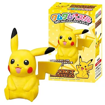 【日本進口正版】神奇寶貝 皮卡丘 PIKACHU 3D 立體拼圖 35PC KM-63 擺飾