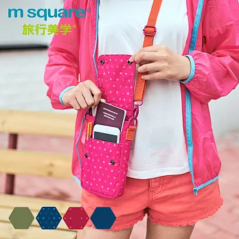 M Square隨身腰包/側背兩用包點點紅