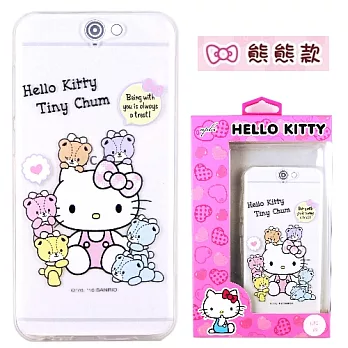 【Hello Kitty】HTC One A9 立體彩繪透明保護軟套熊熊