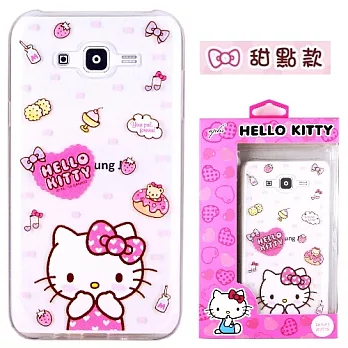 【Hello Kitty】Samsung Galaxy J7 / SM-J700 立體彩繪透明保護軟套甜點