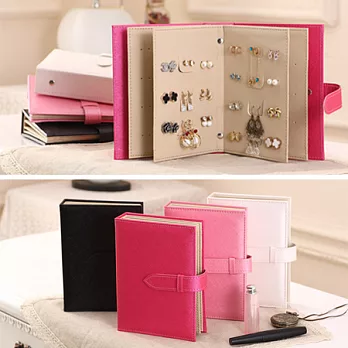 旅行可擕式首飾收納盒玫紅