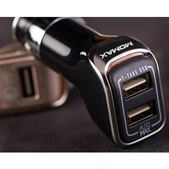 MOMAX TOP 1-TAKE USB 車充(2.4A*2)黑