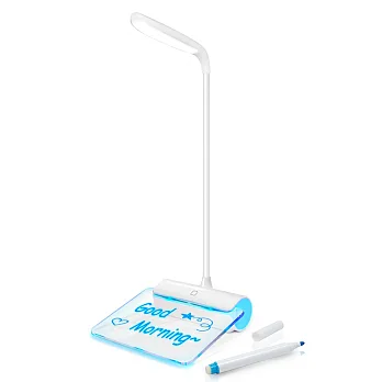 USB充電式 LED檯燈夜光留言板藍色