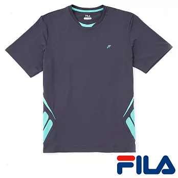FILA男仕自主訓練圓領T恤-1TEP-5013-CC-S灰黑