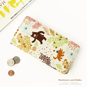 多卡式‧插畫風帆布長夾│誰來採菓子