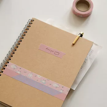 Dailylike 單捲紙膠帶-55 粉紅河馬