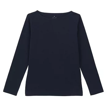 [MUJI無印良品]女有機棉粗織長袖T恤S深藍