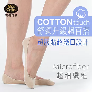 《瑪榭》超細纖維．一體成型超服貼不磨腳極淺隱形襪M黑