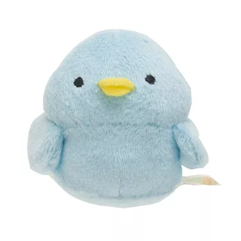 San-X 小襪貓貓朋友幸運草系列掌心公仔。小青鳥