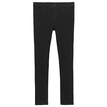 [MUJI無印良品]女棉混超彈力丹寧緊身褲黑色S黑色