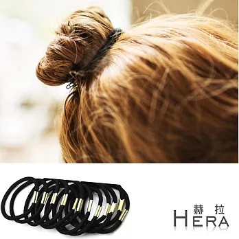【Hera】赫拉 純色高彈力帶扣髮圈/髮束(十入組)(黑色)