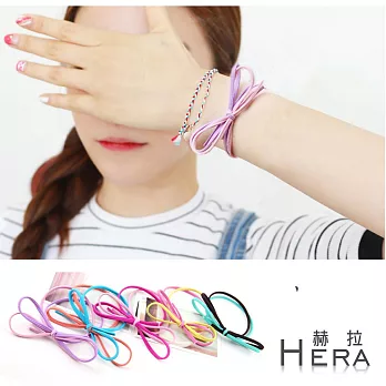 【Hera】赫拉 手工蝴蝶結二用手圈/髮圈/髮束(五入組)-雙色款