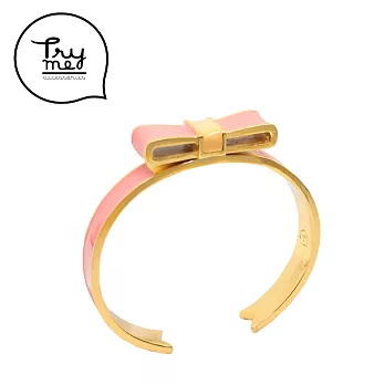 Try Me 蝴蝶結甜心手環粉紅色