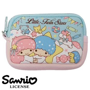 【日本進口正版】三麗鷗 雙子星 KIKI LALA 防震 零錢包/卡片包/收納包