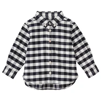 [MUJI無印良品]幼兒有機棉牛津布襯衫80深藍紋樣