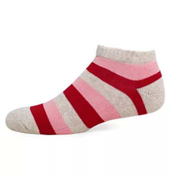 【 PULO 】條紋氣墊裸襪-M-麻花米紅