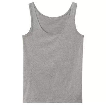 [MUJI無印良品]女棉混吸濕發熱保暖坦克背心M灰白