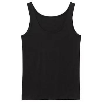 [MUJI無印良品]女棉混吸濕發熱保暖坦克背心M黑色