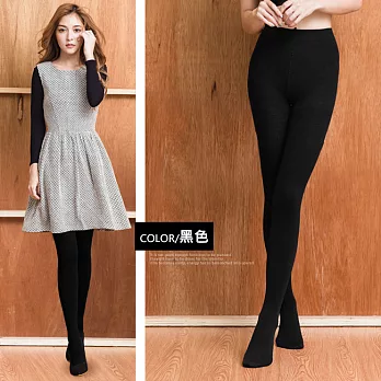 BeautyFocus立體按摩加厚刷毛保暖褲襪2407-黑色