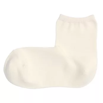 [MUJI無印良品]女有機棉混直角短襪柔白23~25cm柔白