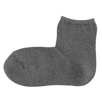 [MUJI無印良品]女有機棉混直角短襪墨灰23~25cm墨灰