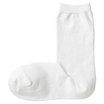 [MUJI無印良品]女有機棉混直角襪柔白23~25cm柔白