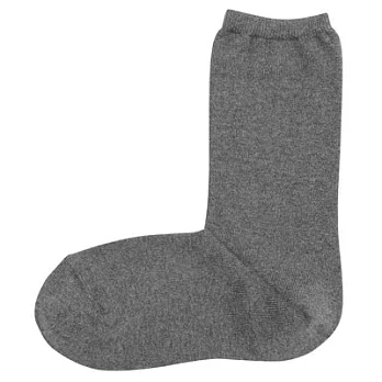 [MUJI無印良品]女有機棉混直角襪墨灰23~25cm墨灰