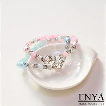 Enya★漫步旅行粉彩原石手鍊天藍色