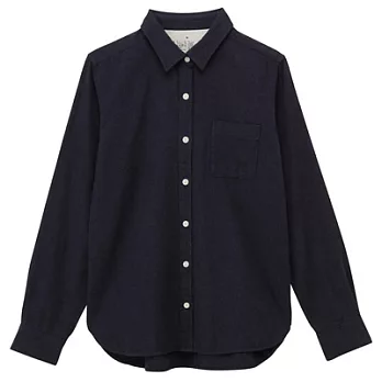 [MUJI無印良品]女有機棉法蘭絨襯衫S深藍