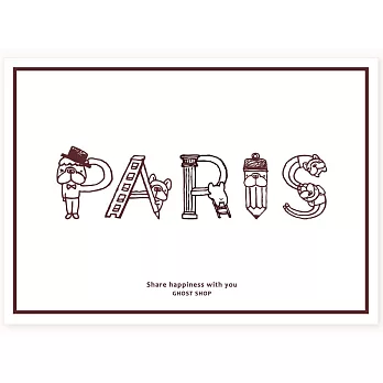 鬼畫福 厚磅明信片-PARIS
