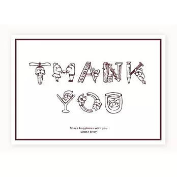 鬼畫福 厚磅明信片-THANK U