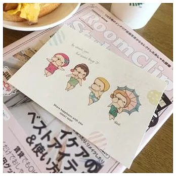 鬼畫福 厚磅明信片-復古泳裝/窈窕