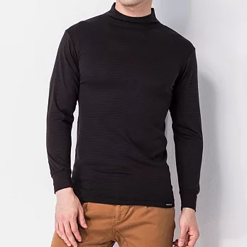 【MORINO摩力諾】發熱長袖高領衫M黑色