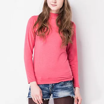 【MORINO摩力諾】發熱長袖半高領衫(女)S粉紅