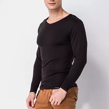 【MORINO摩力諾】抗菌防臭速乾長袖衫M黑色