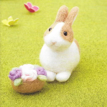 軟呼呼羊毛動物材料包FFK-6-兔子