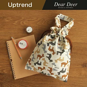 Uptrend 文具萬用收納袋│小紋 鹿 (甜栗色)