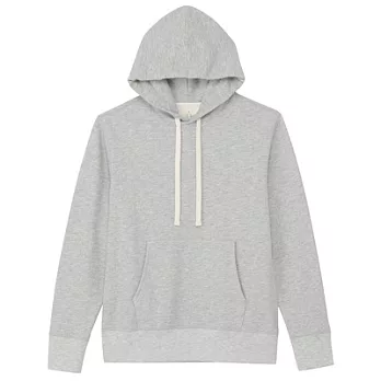 [MUJI無印良品]男有機棉節紗裏毛連帽上衣S灰色